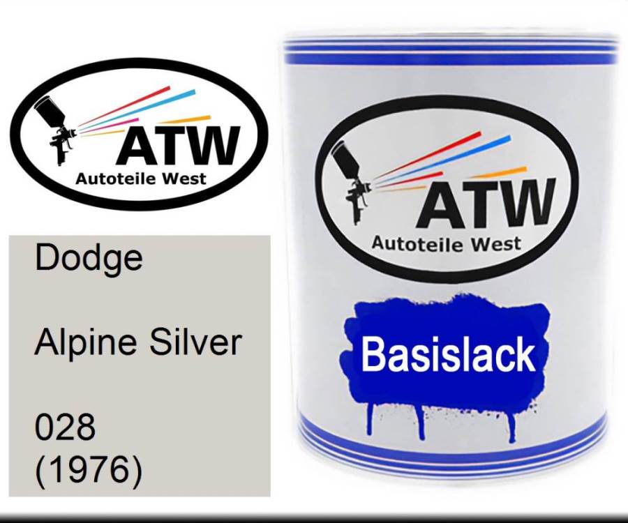 Dodge, Alpine Silver, 028 (1976): 1L Lackdose, von ATW Autoteile West.